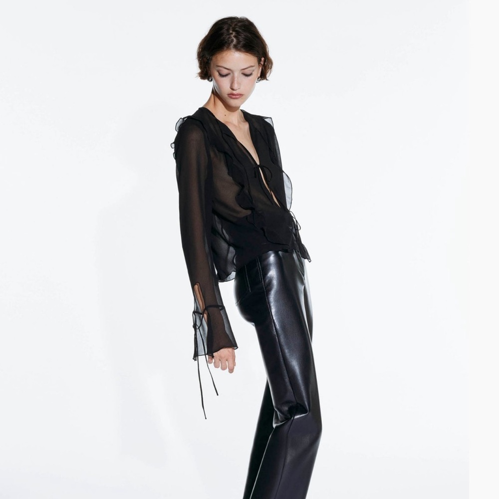 Aritzia The Melina Pant Vegan Leather - TALL SIZE 8 BLACK (NWT)